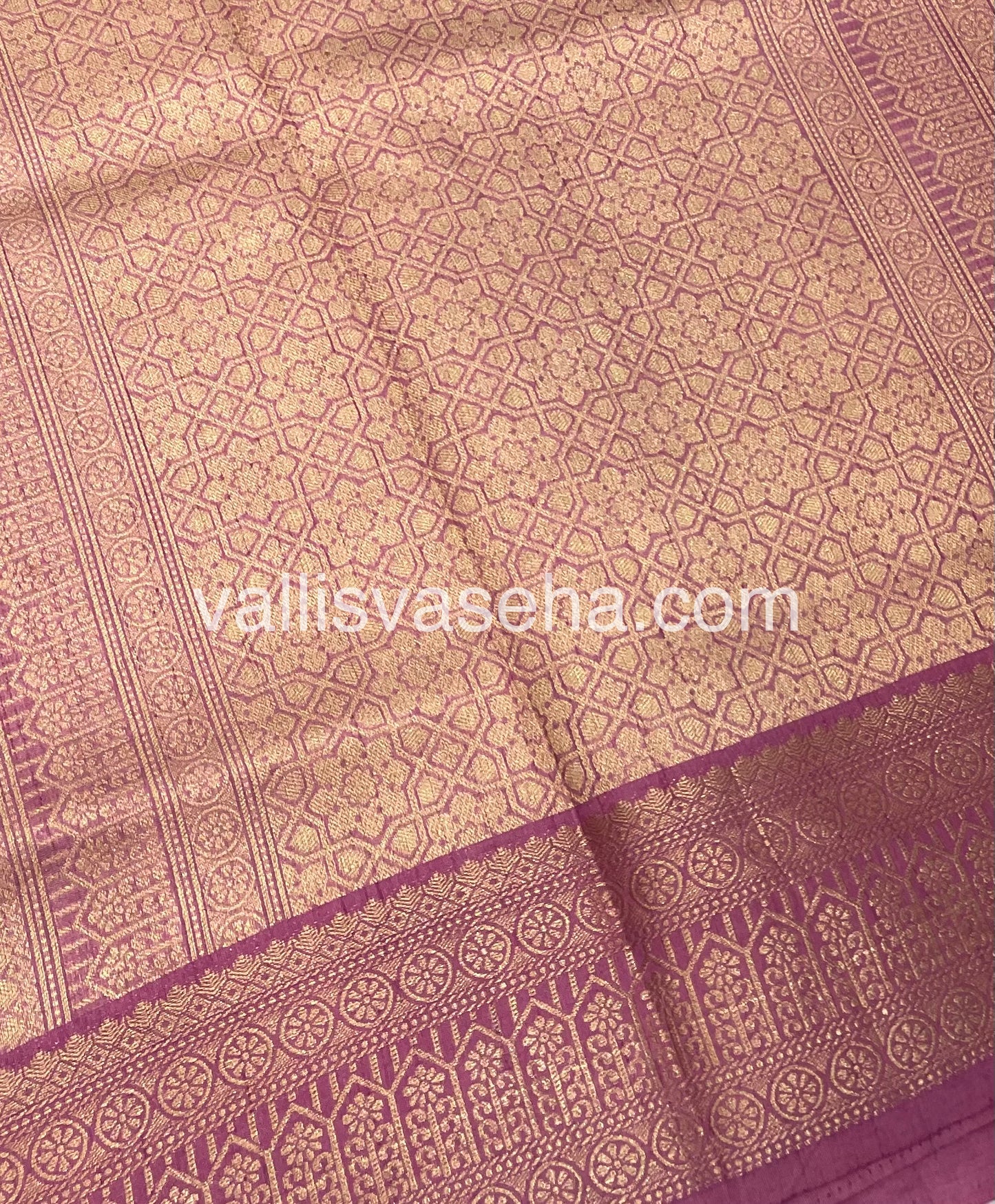 Semi Tussar Silk - Grand Pallu - Onion Pink Shade - VVSTS031