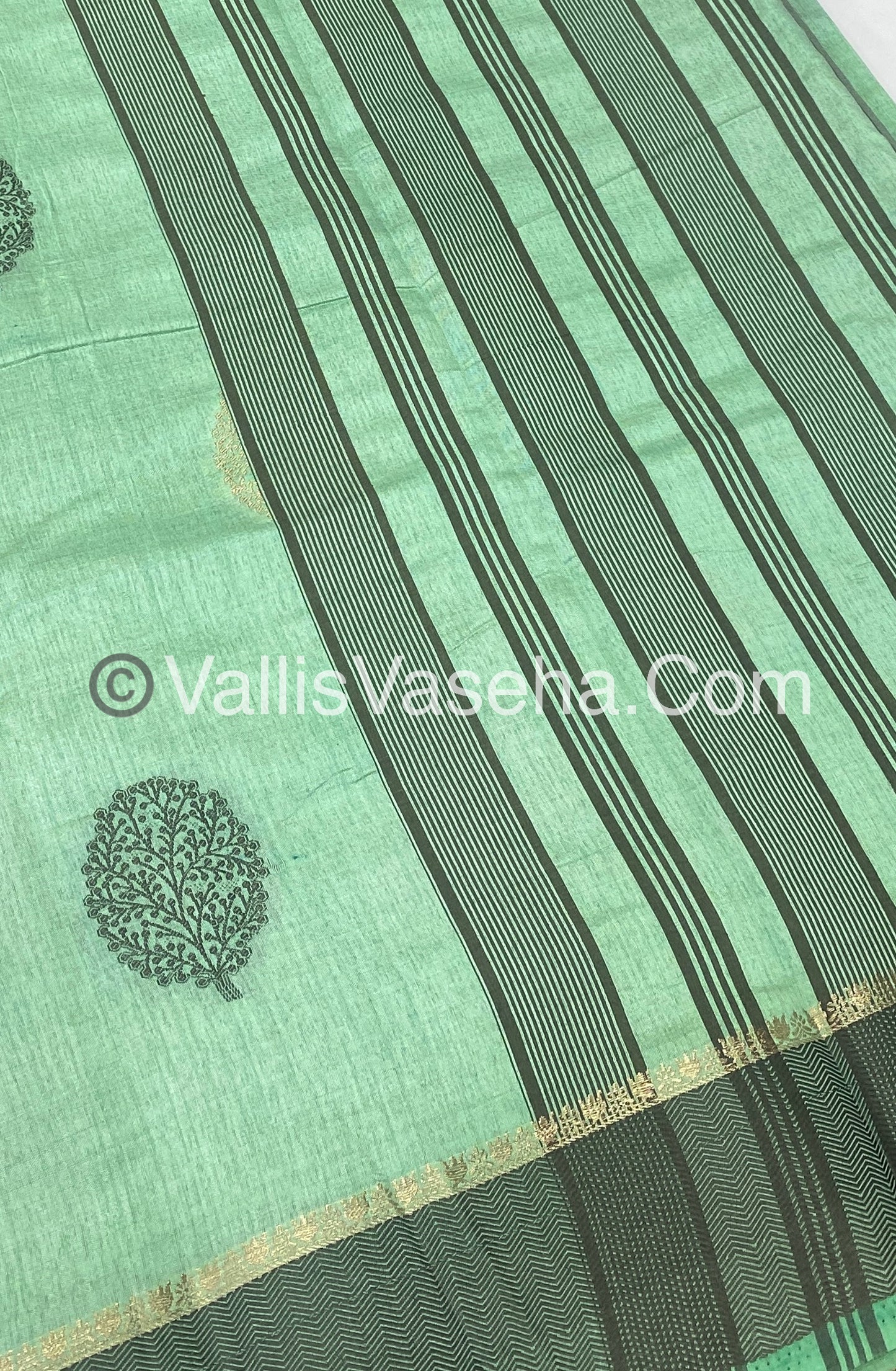 Semi Tussar Silk Saree - Pastel Green Shade - VVSTS009