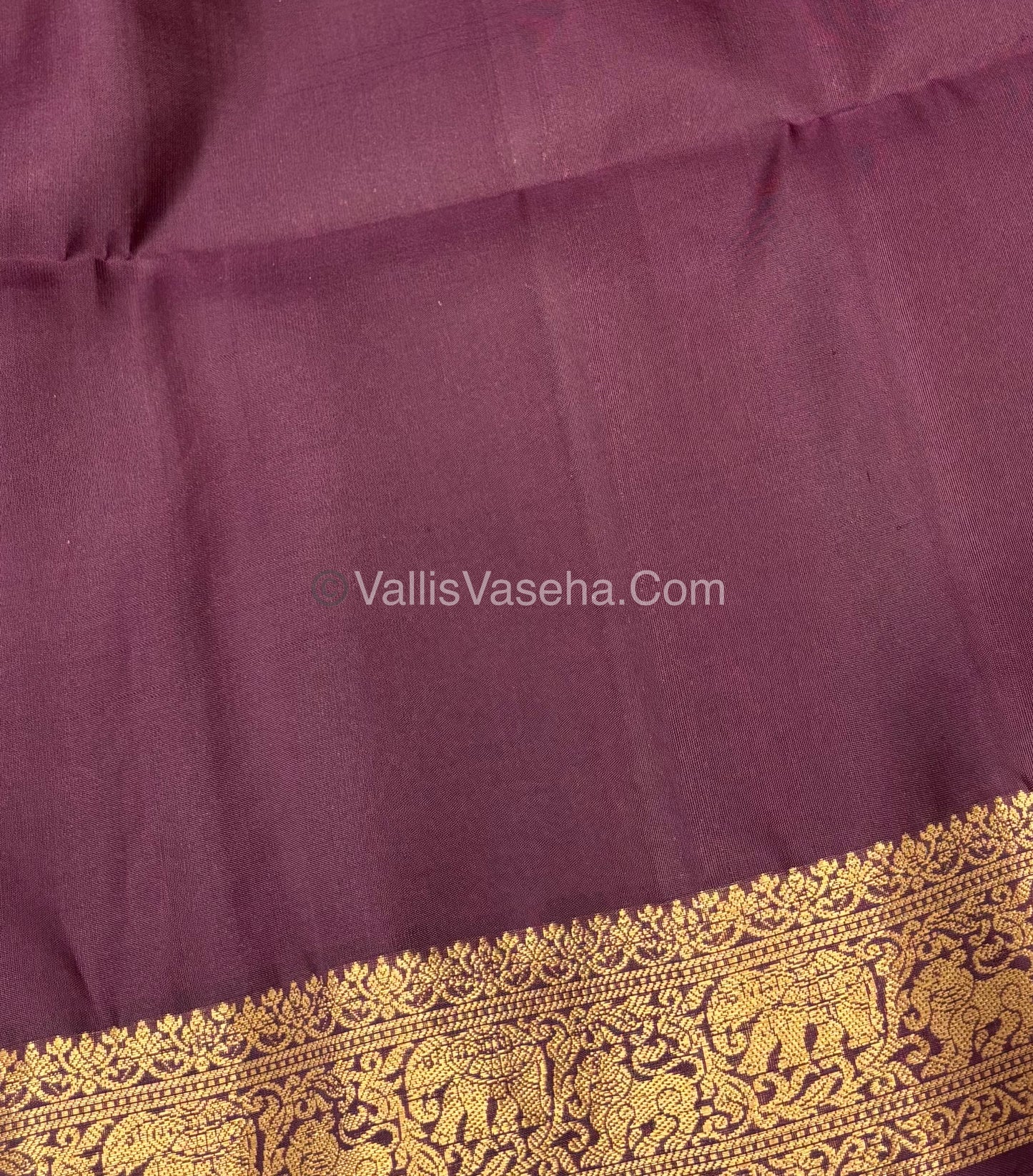 Pure Soft Silk Saree - Kanchi Border - Rust Orange With Wine Brown Shade - VVPSS015