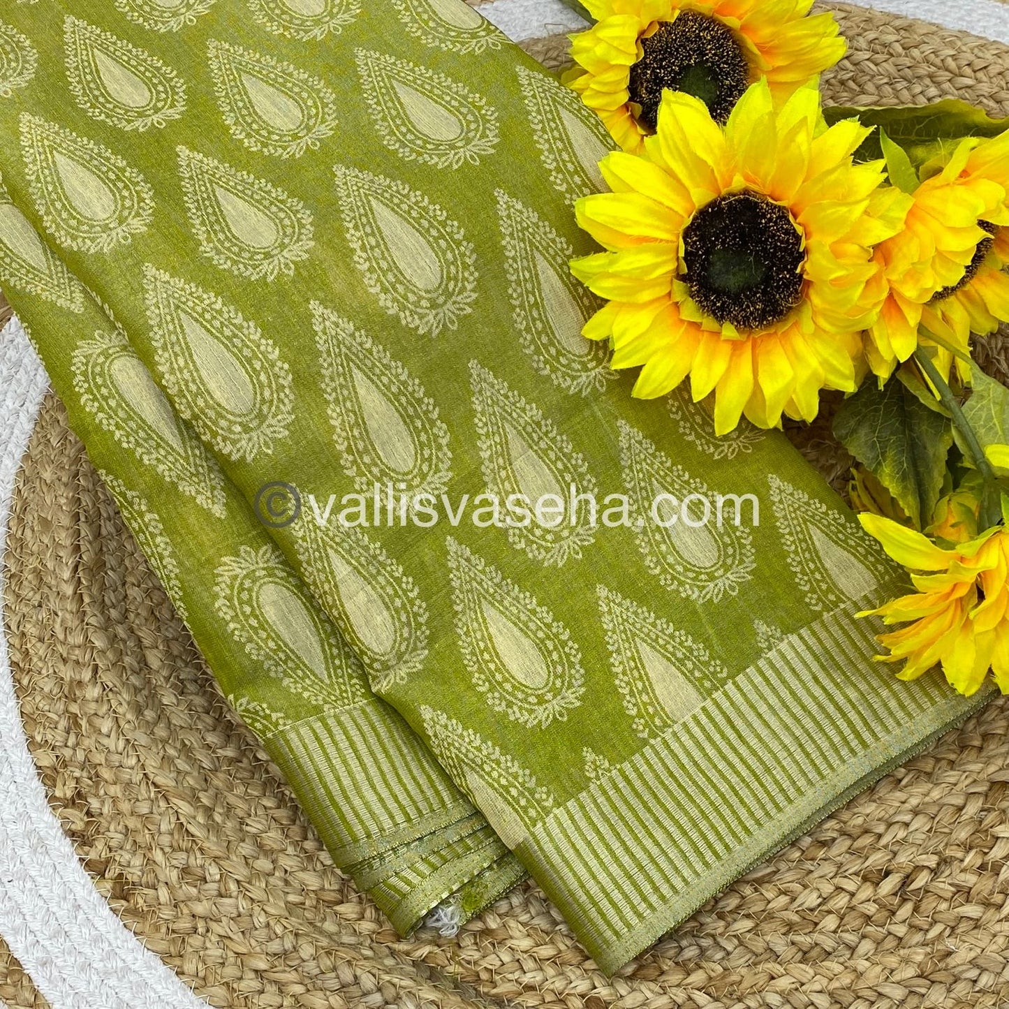 Semi Tussar Silk - Green Shade - VVSTS006