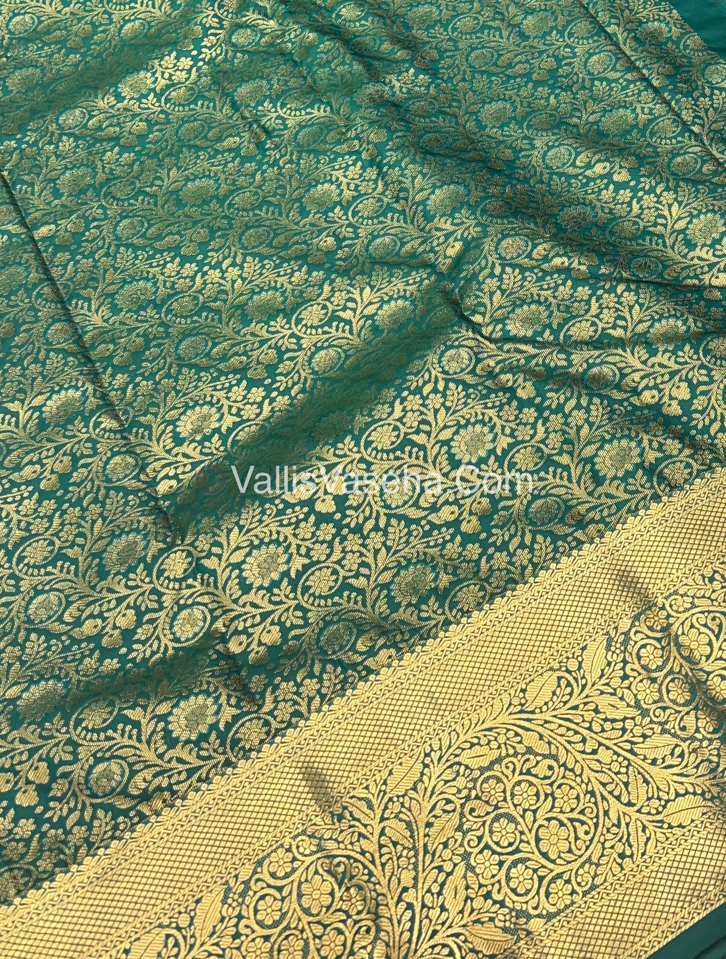 Semi Kanchipuram Silk - Green shade - Semi Bridal - VVSKS002