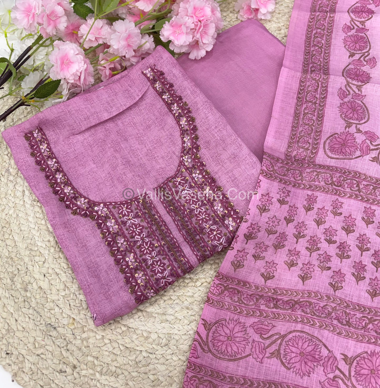 Tissue Linen Salwar Material | VVUSM016