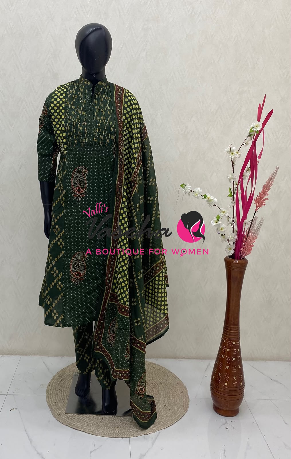 Ready Made | Anarkali Set |Salwar, Kameez & Duppatta(3pc)|Cotton |VVRMS036
