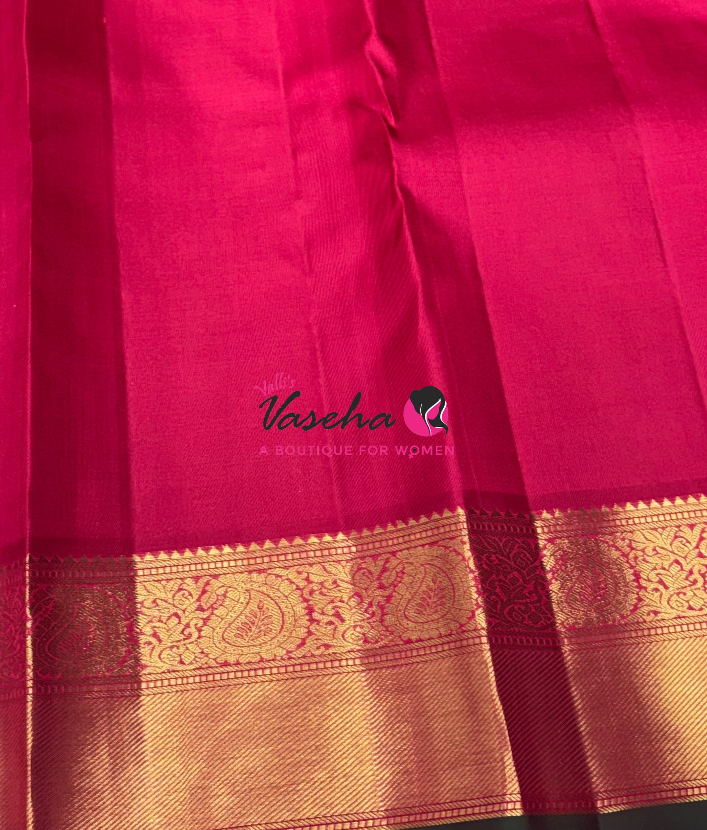 Pure Kanchipuram Silk Saree - Vairavoosi Design - Pinkish Red Shade - VVPS059