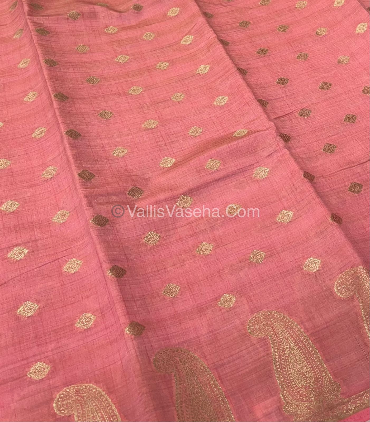 Semi Tussar Silk Saree - Peach shade - VVSTS010