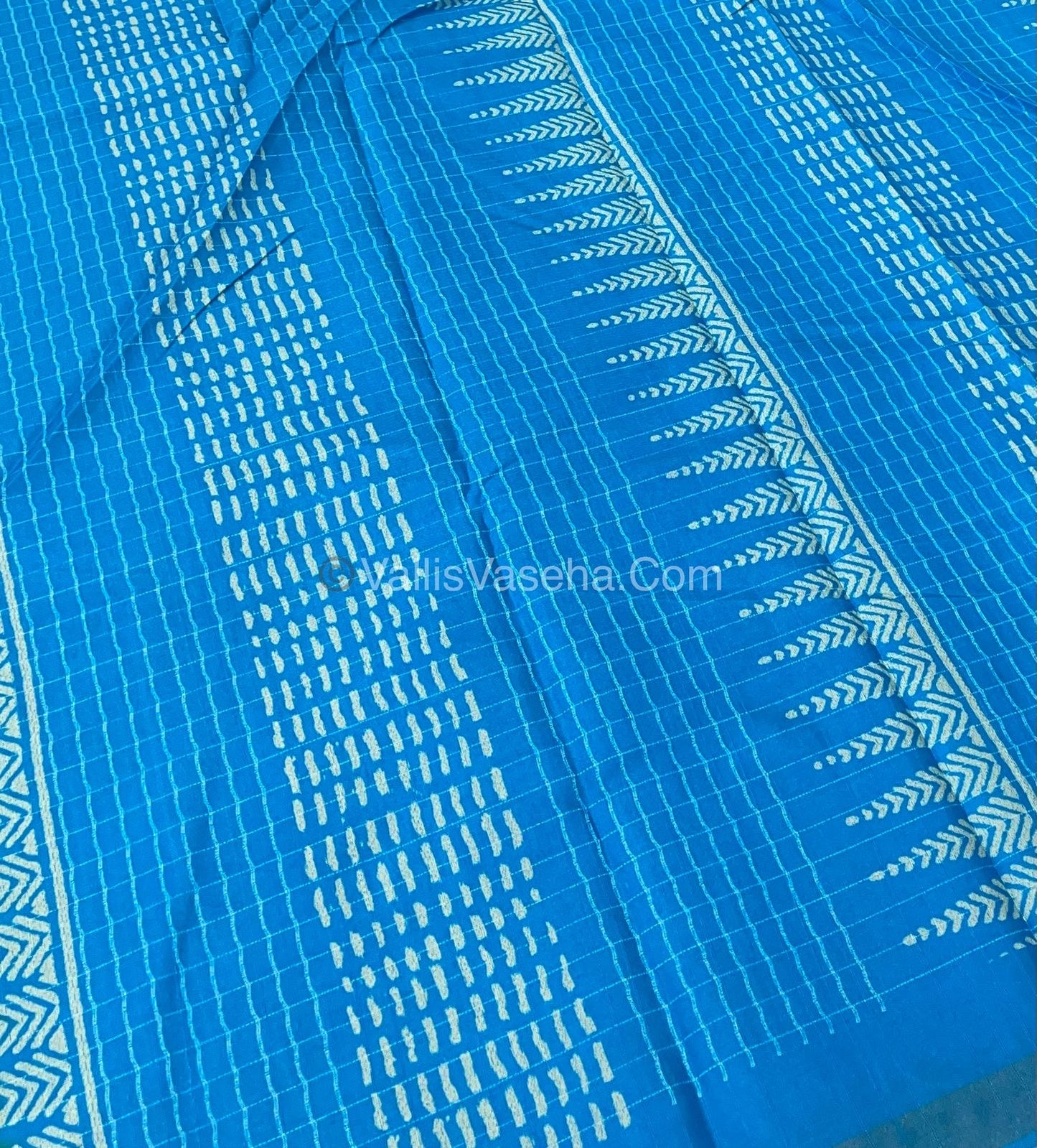 Semi Chappa Silk - Apple Green with Blue - VVSC005