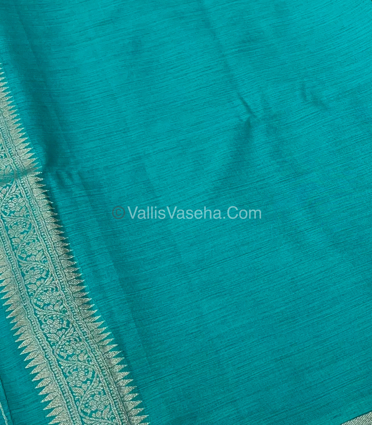 Banarasi - Heritage Silk - Semi Kathan Silk - Turquoise Blue Shade - VVBHS003