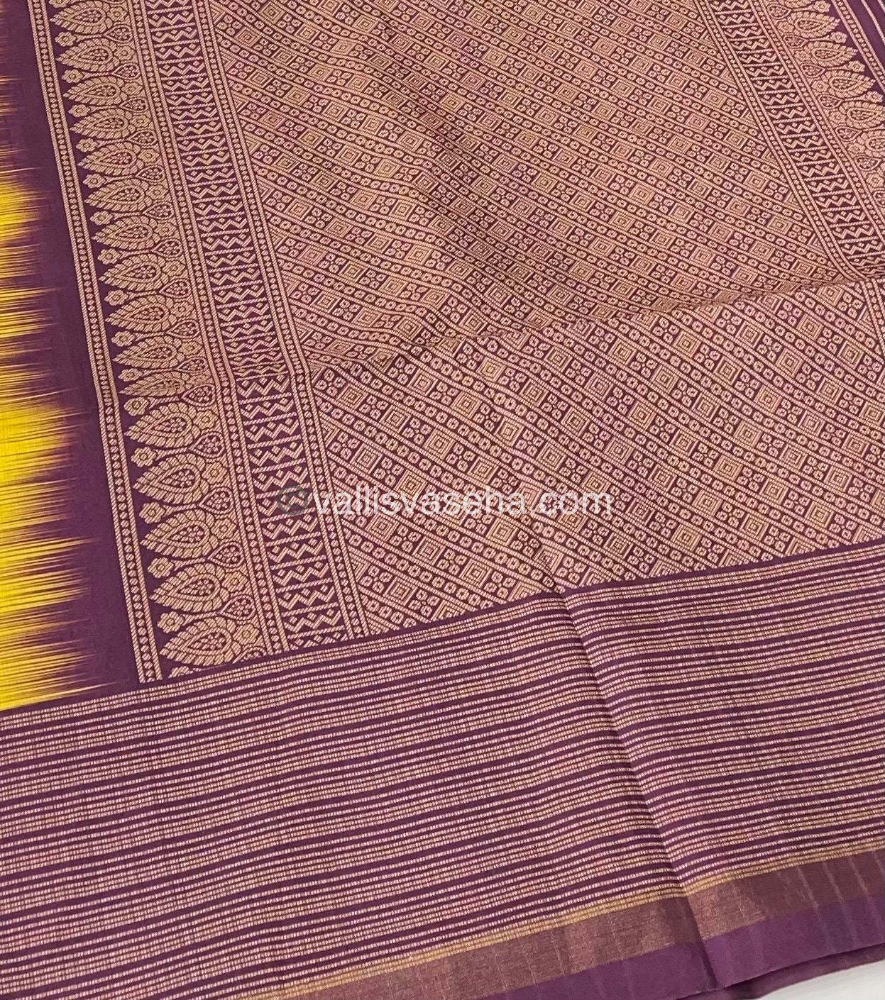 Semi Chappa Silk - Yellow & Purplish Wine - VVSC003