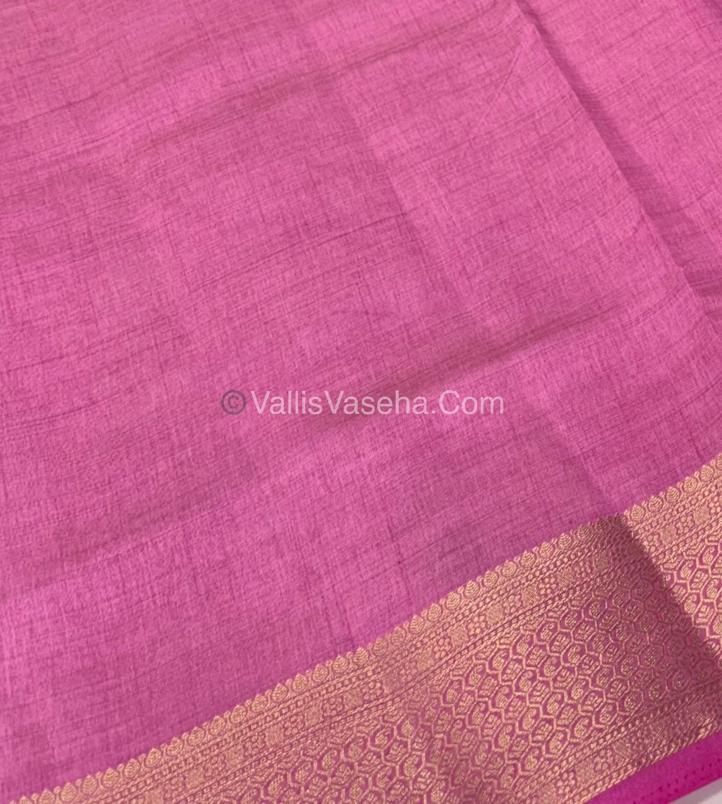 Semi Tussar Silk - Grand Pallu - Pink Shade - VVSTS021