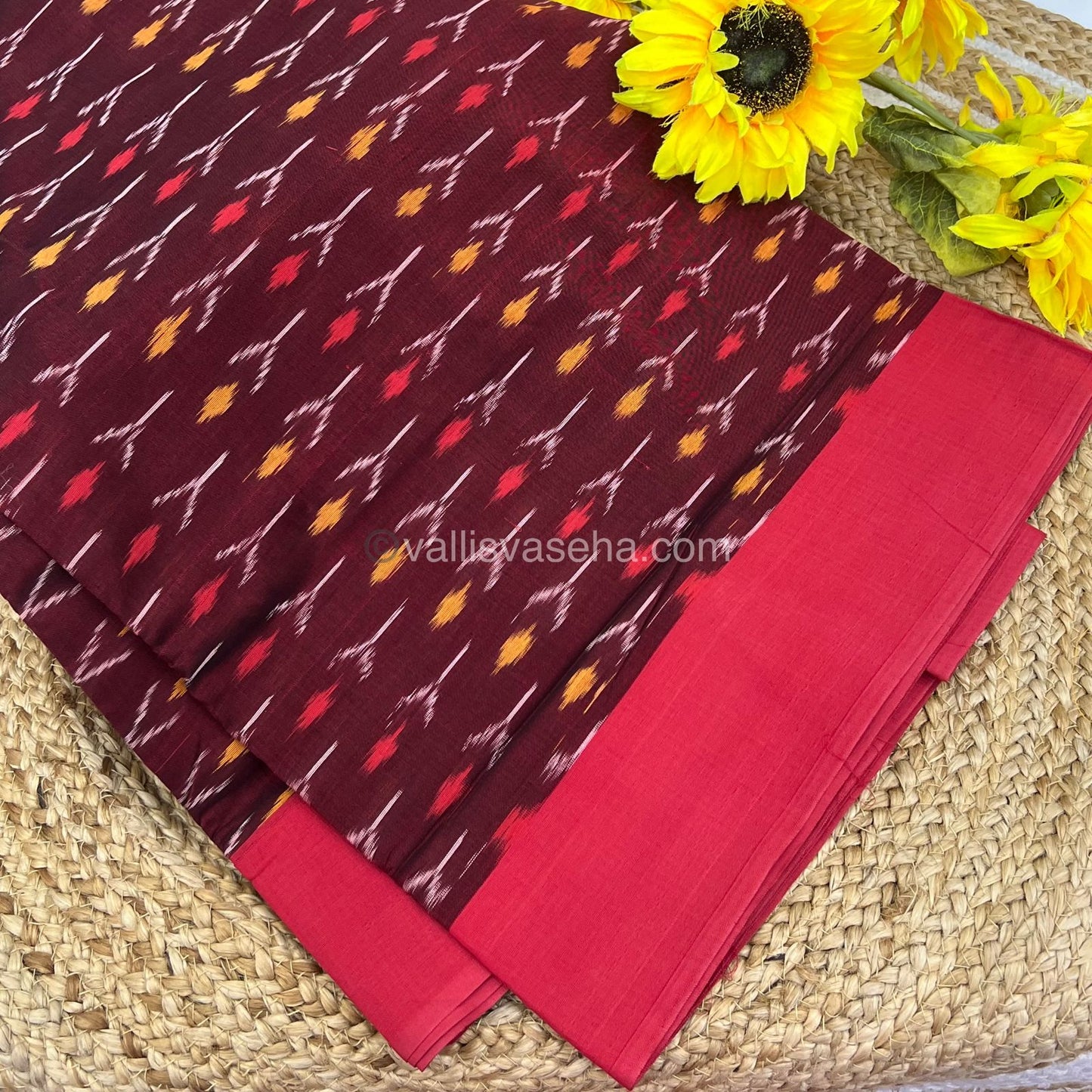 Ikkat Mercerised Cotton Saree - VVIKS001