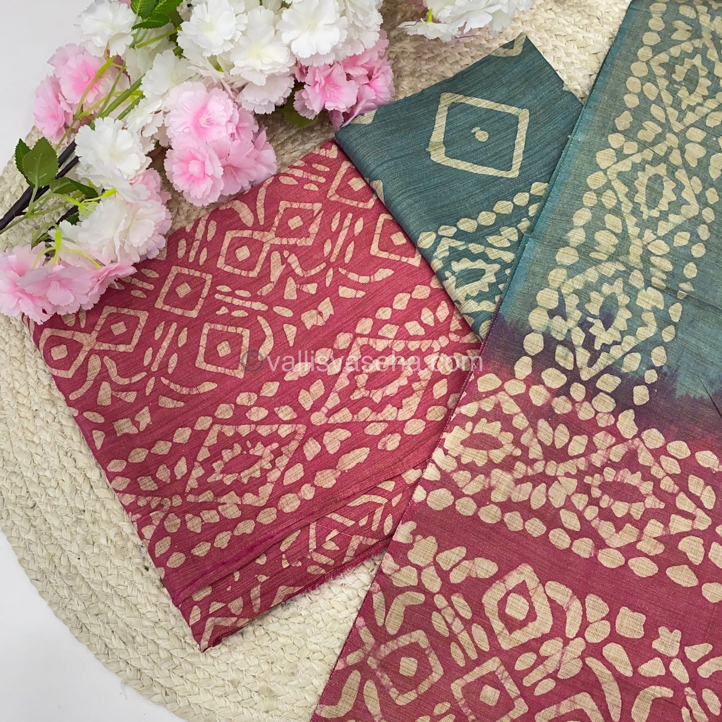 Unstitched Salwar Material- Baswada Batick Printed Silk - VVUSM005