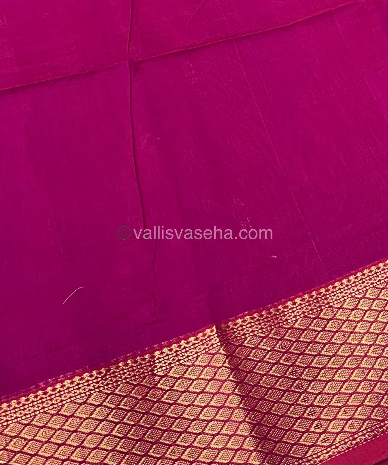 Pure Maheshwari Silk Cotton Saree - Pink Color - VVMSC003