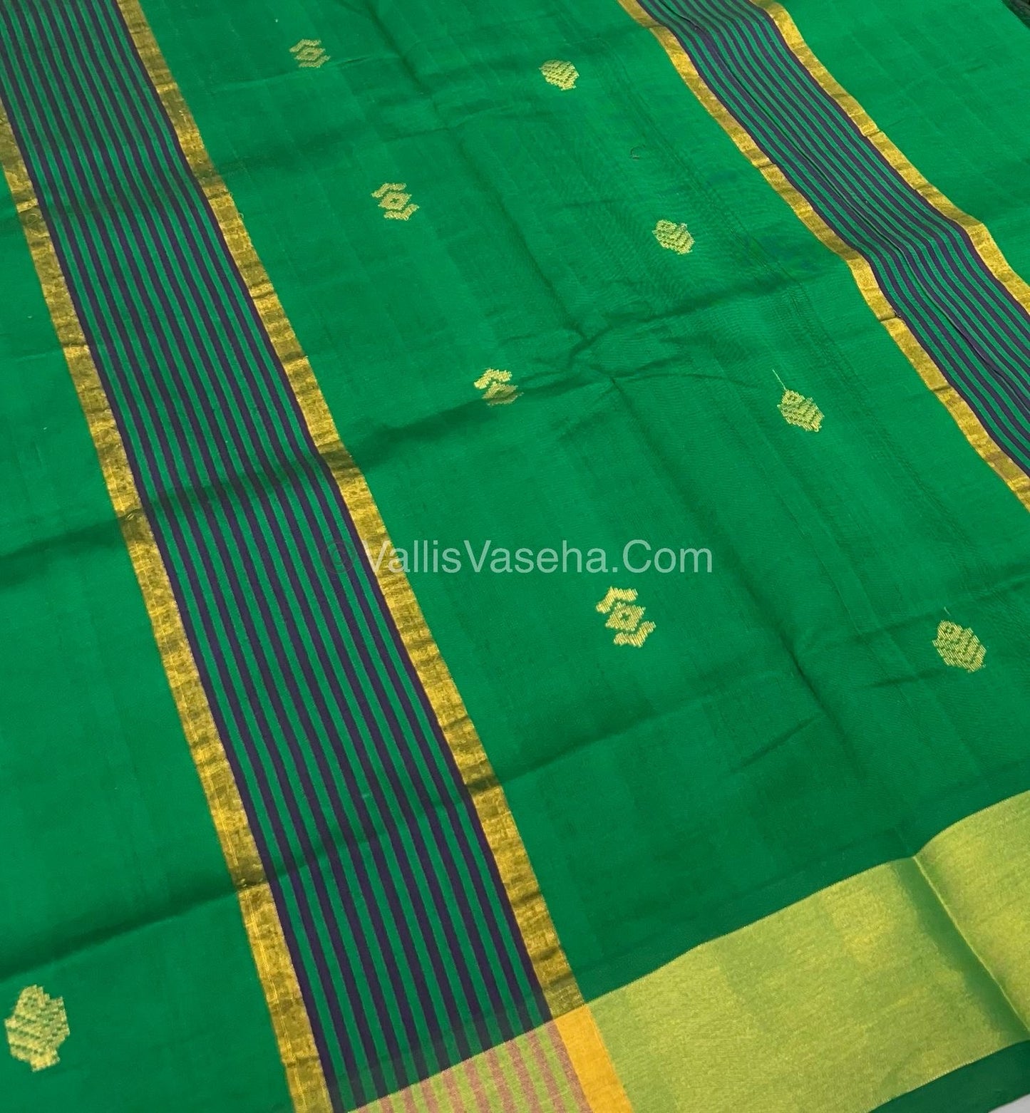 Semi Silk Cotton Saree - Purple & Green Combo - VVSSC001