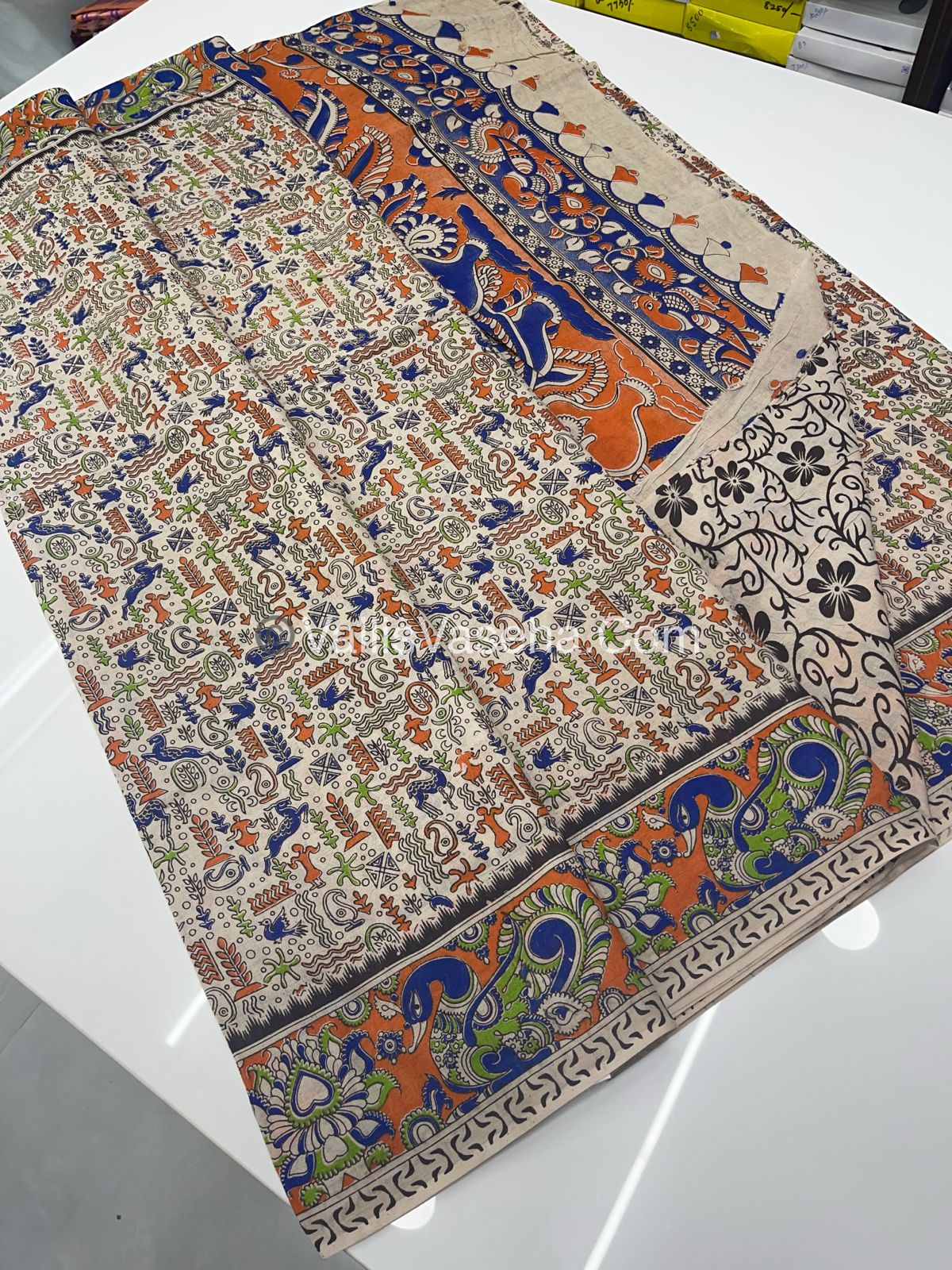 Pure Kalamkari Cotton Saree - VVPKC001