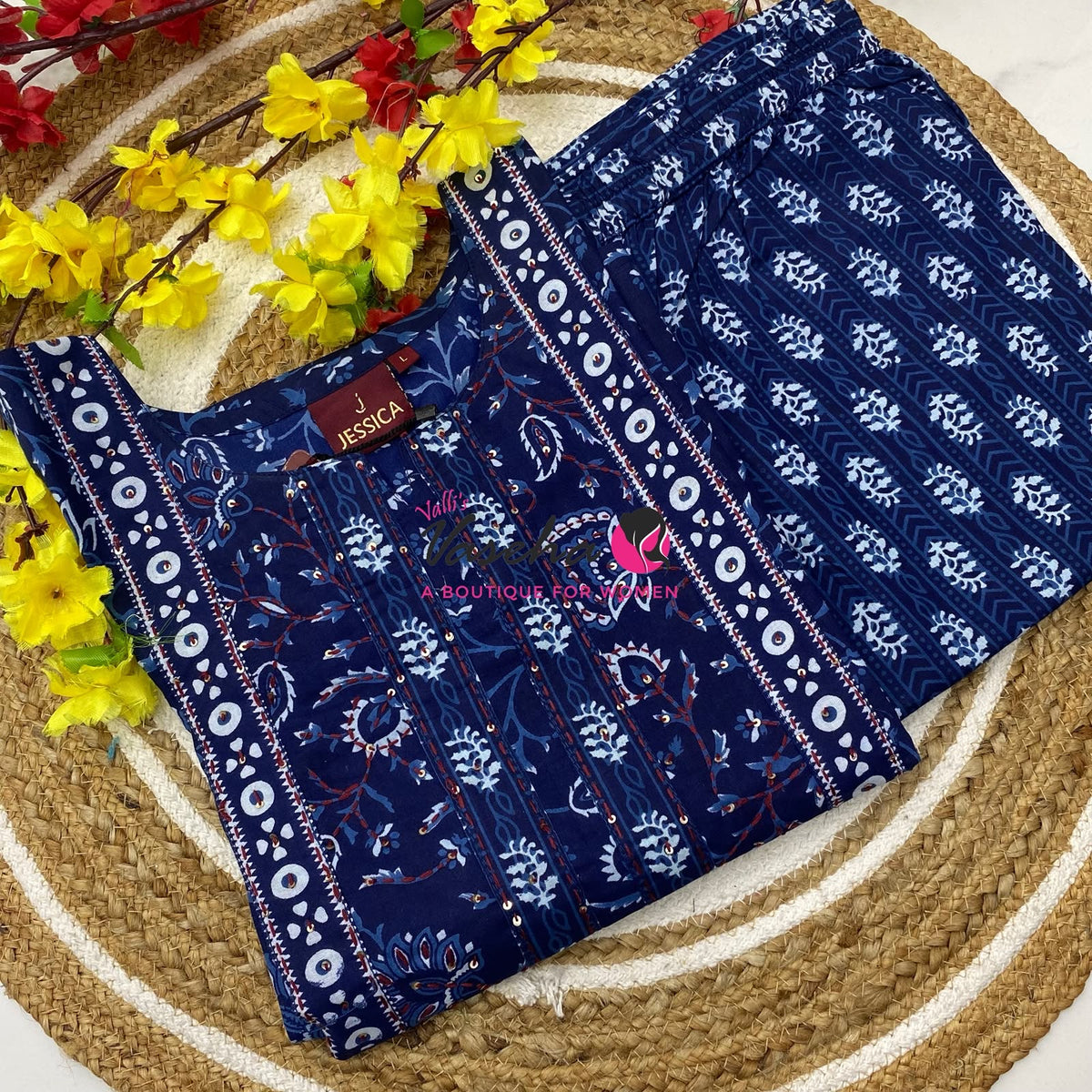 Top & Bottom(2pc) Co-Ord Set - Cotton - VVCS015