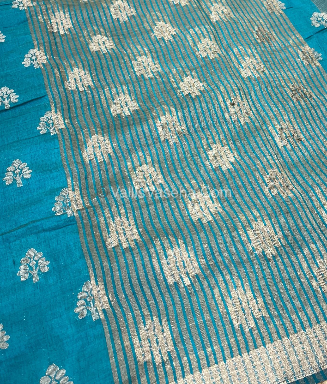 Semi Tussar Silk Saree - Blue Shade - VVSTS009
