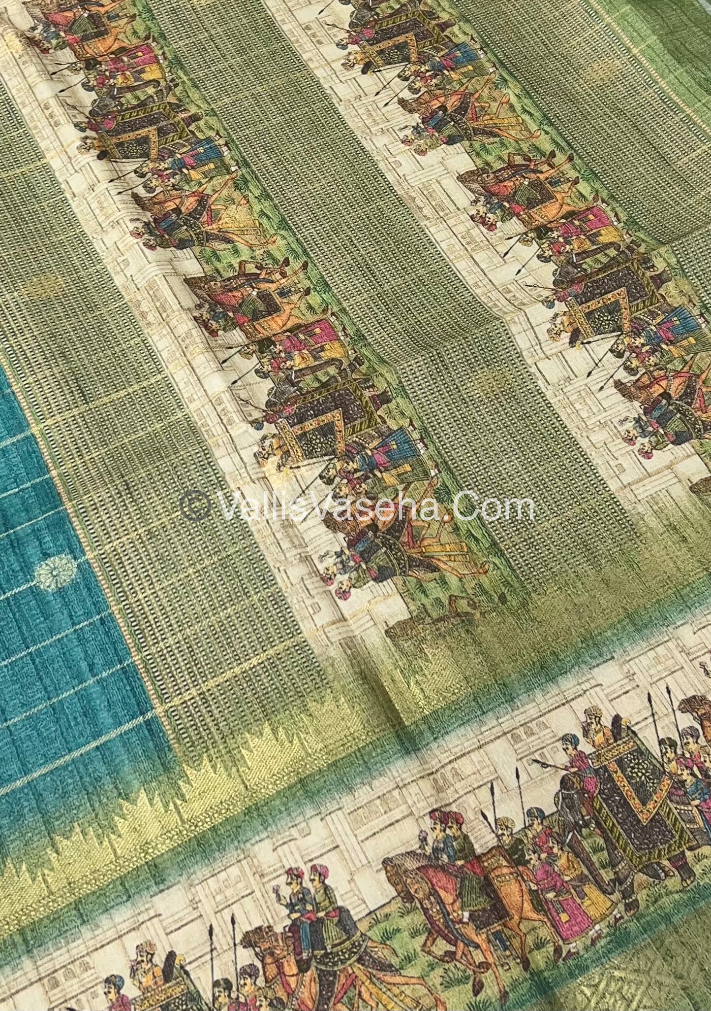 Semi Chanderi Saree - checks pattern - VVSCS004