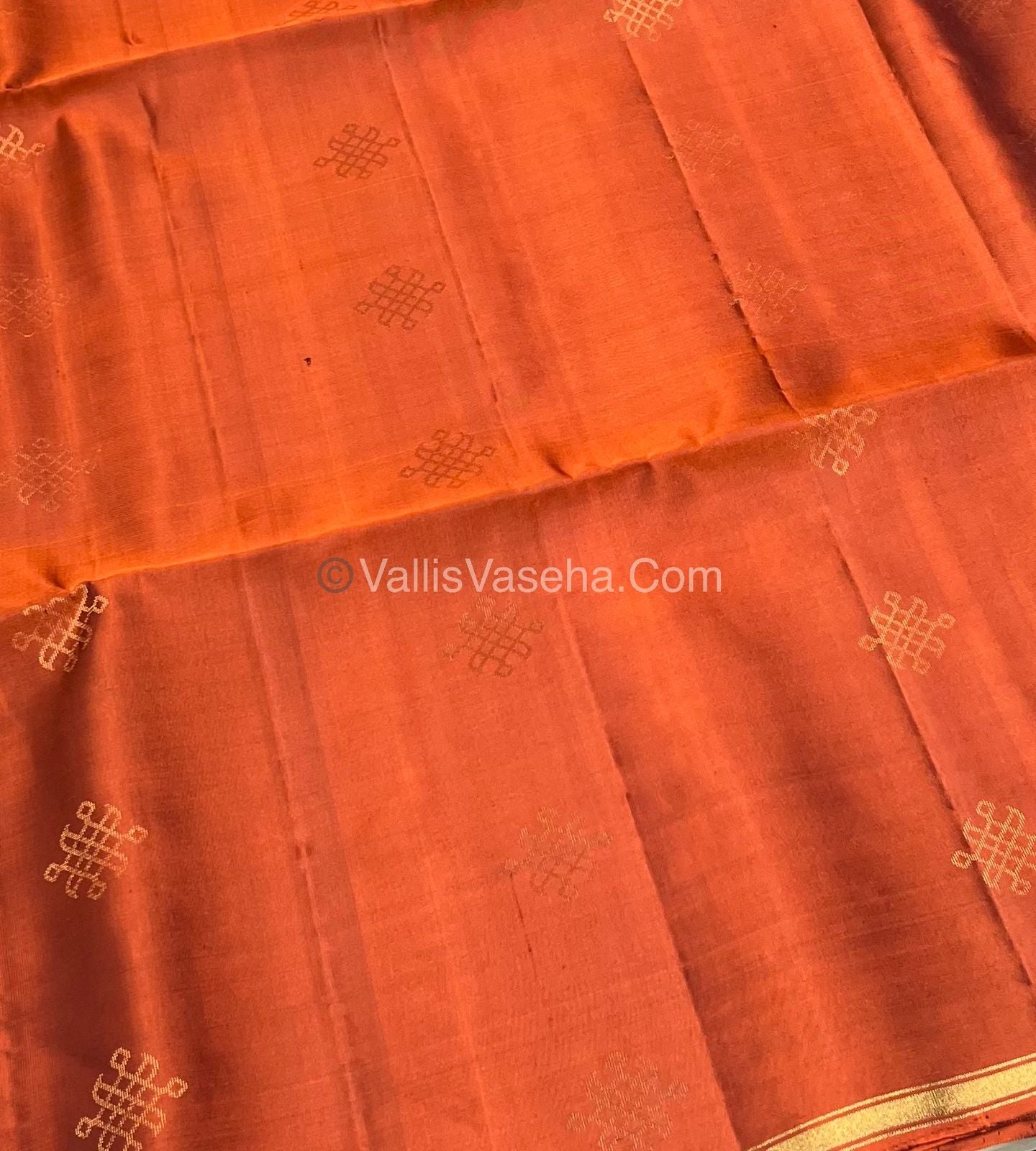 Pure Soft Silk Saree - Rust Orange Shade - VVPSS074