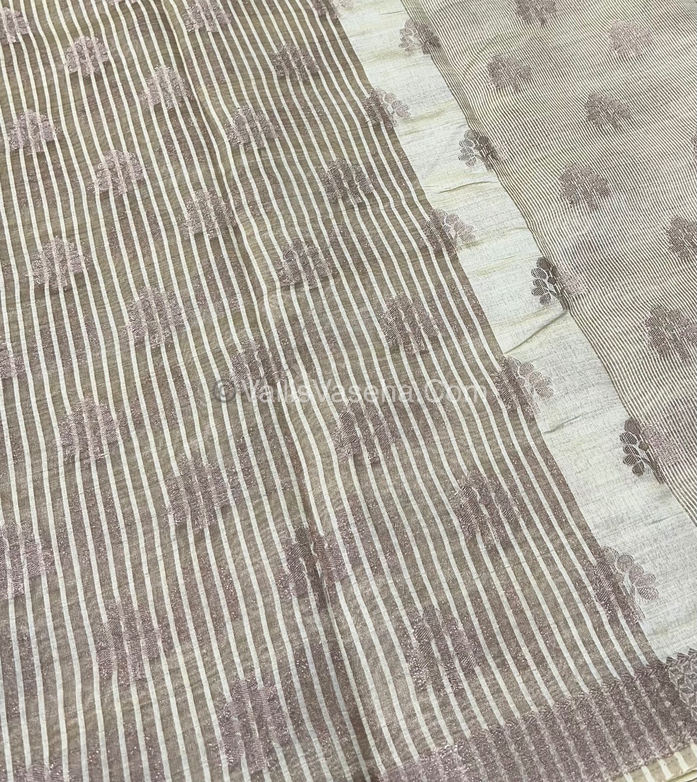 Semi Tussar Silk Saree - White Shade - VVSTS009