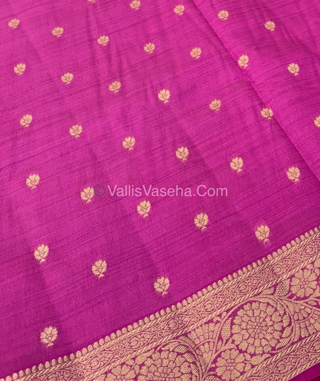 Semi Tussar Silk - Grand Pallu - Pink Shade - VVSTS029