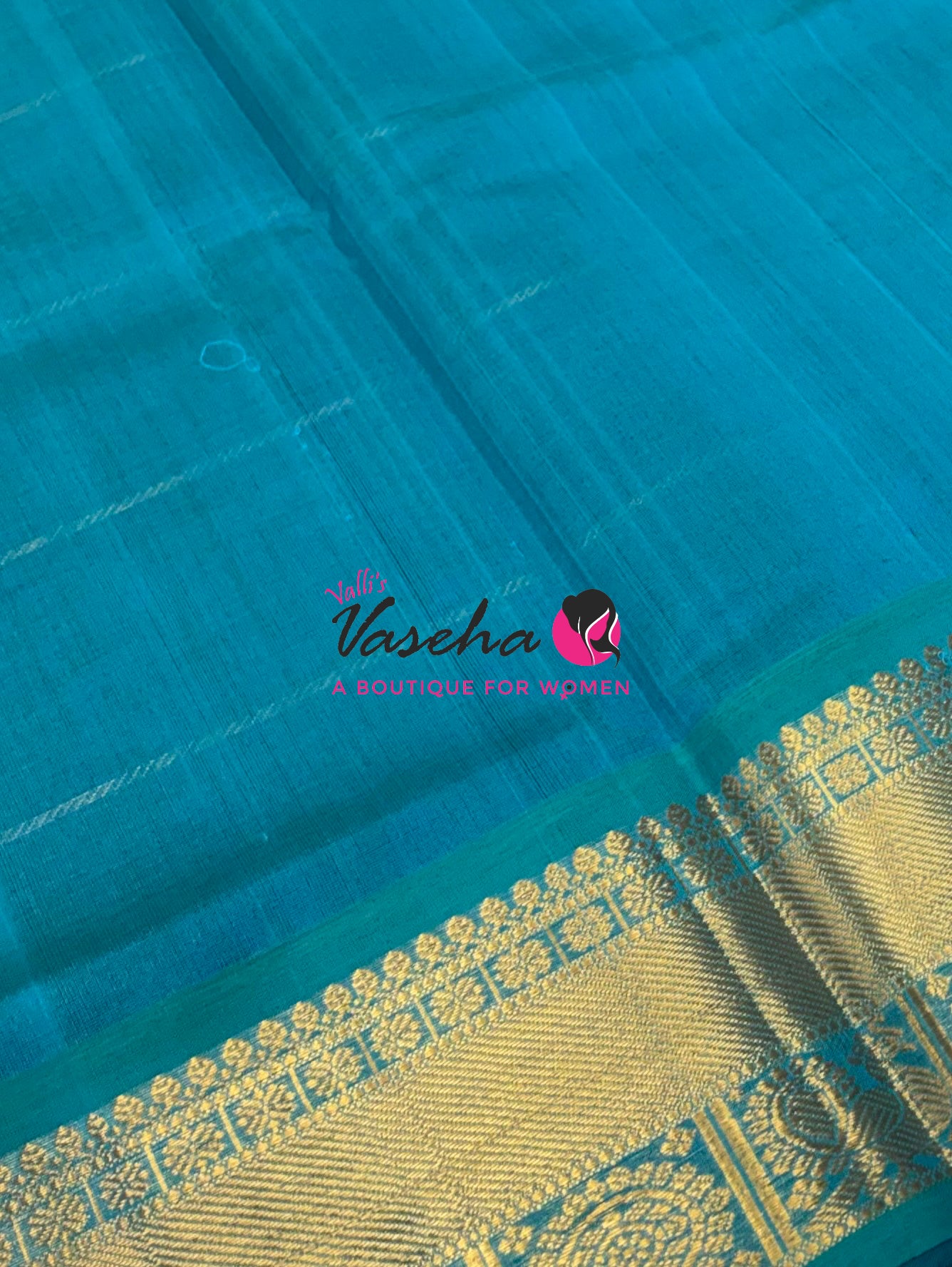 Pure Silk Cotton Saree - Mayil & Chakkaram Design - Blue With Blue Shade - VVMC001