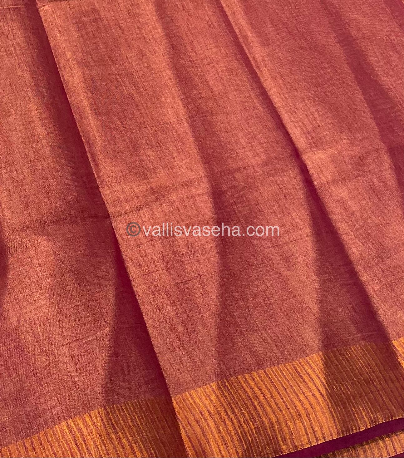 Semi Tussar Silk - Maroon Shade - VVSTS001