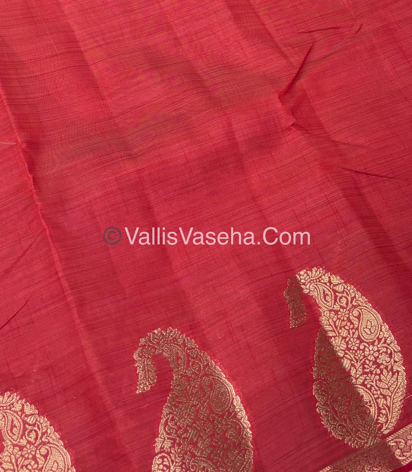 Semi Tussar Silk - Small Mango - Red Shade - VVSTS002