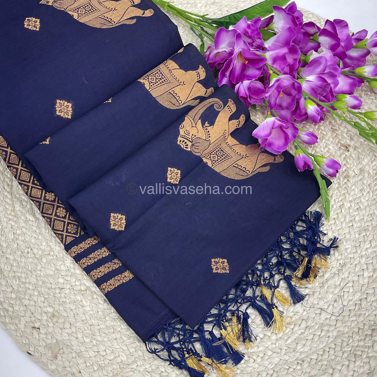 Mulberry Semi Silk - Ink Blue Shade - VVMS001