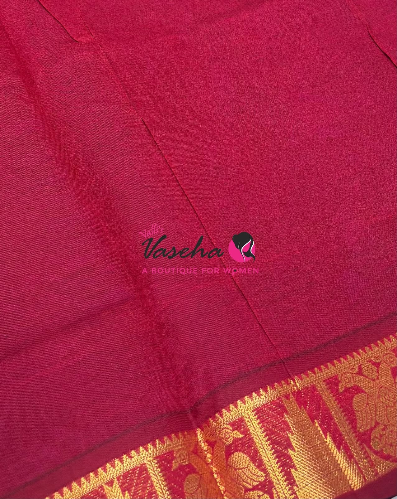 Semi Silk Cotton Saree - Small Zari Butta - Retta Mayil Border- VVSSC015
