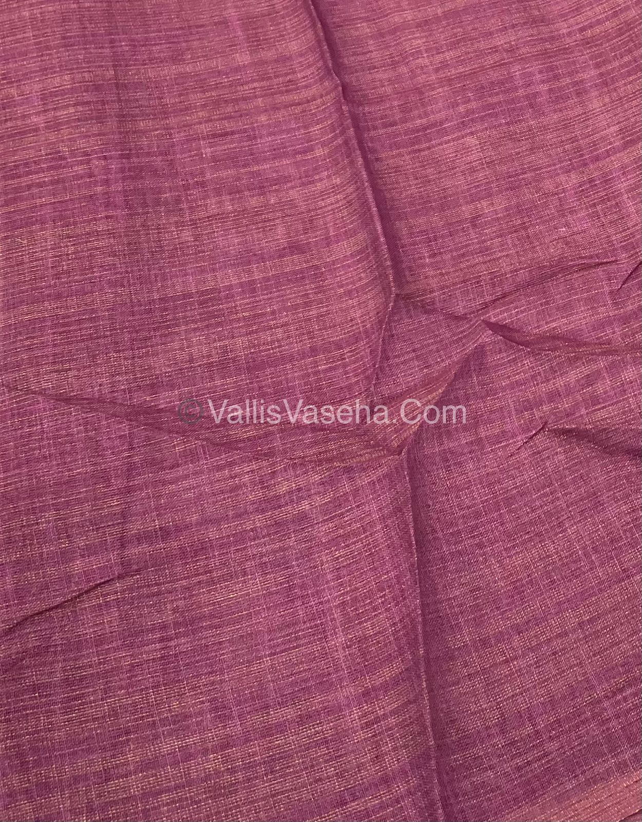 Tissue Linen Saree - Cloud Design - Shade of Pink - VVTLS002