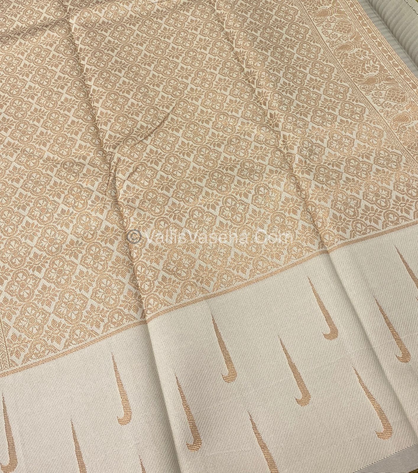 Kanchi Semi Silk - Yellow with Cream VVKSS001