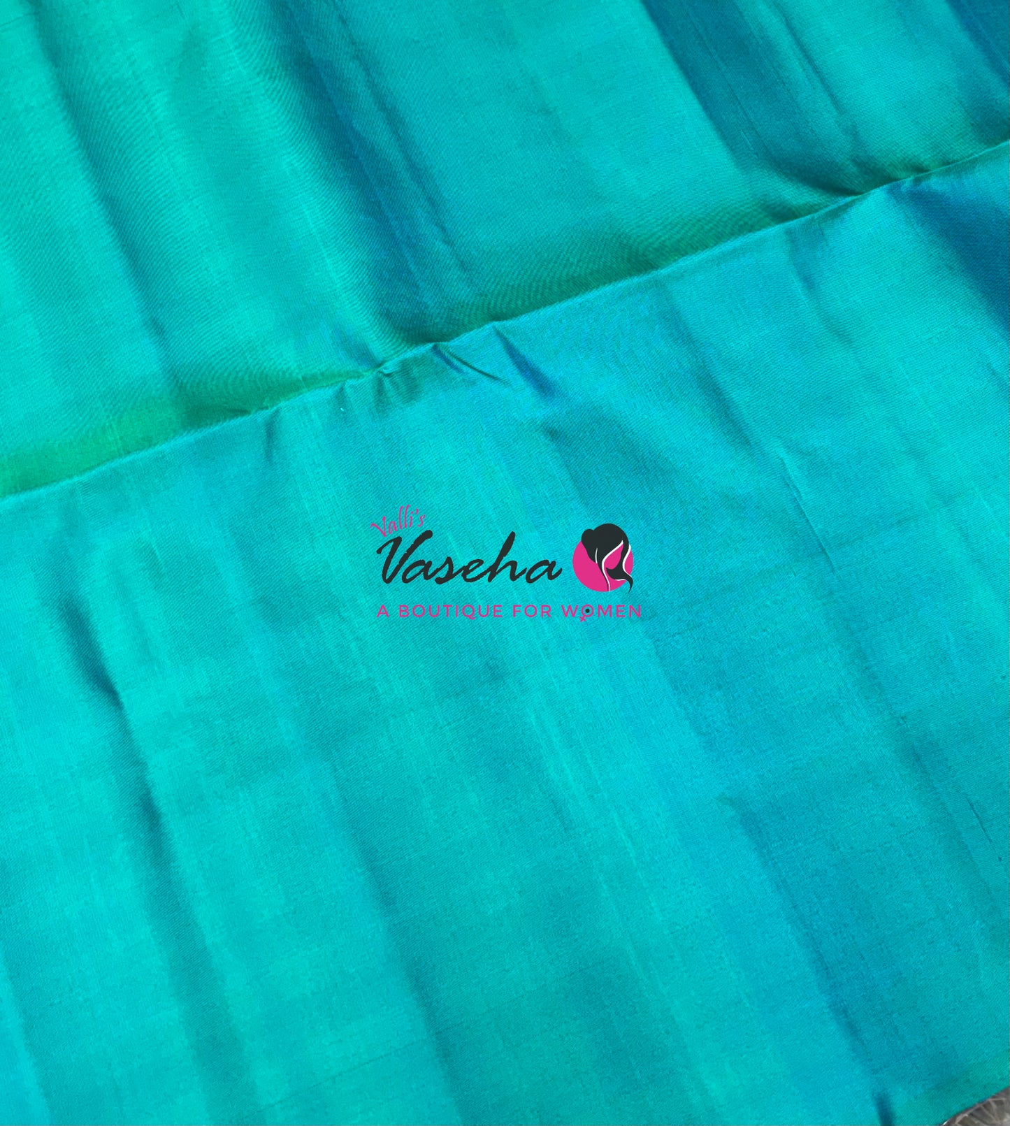 Pure Soft Silk Saree - Border Less - Turquoise Blue Shade - VVPSS081
