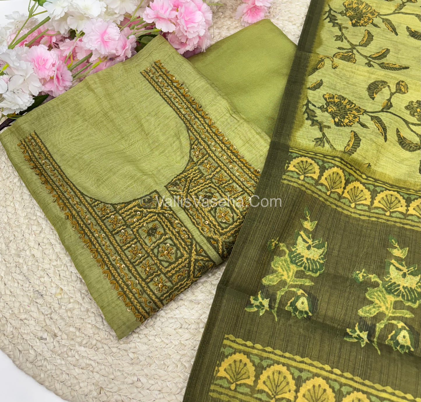 Tissue Linen Salwar Material | VVUSM016