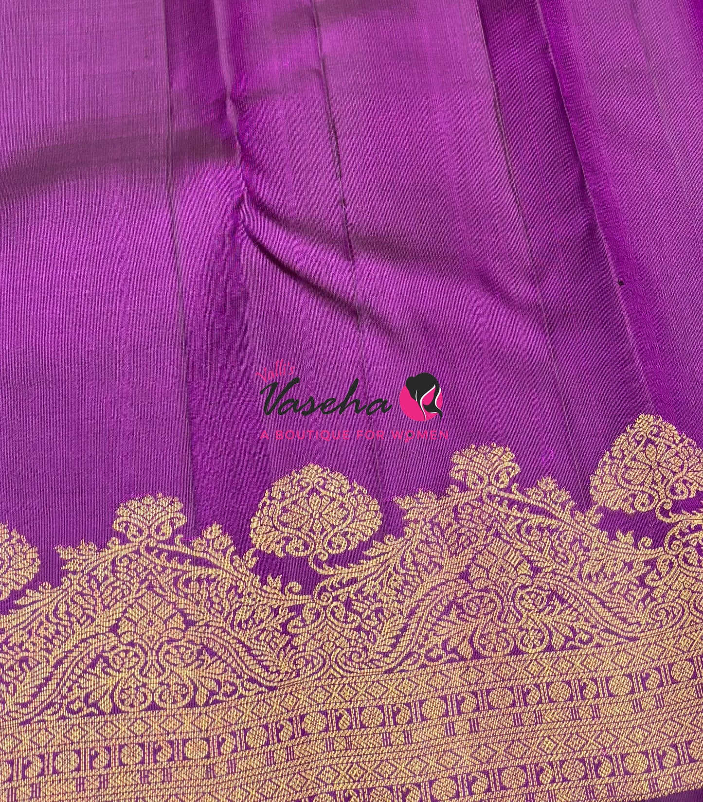 Pure Kanchipuram Silk Saree - Purple - VVPS084