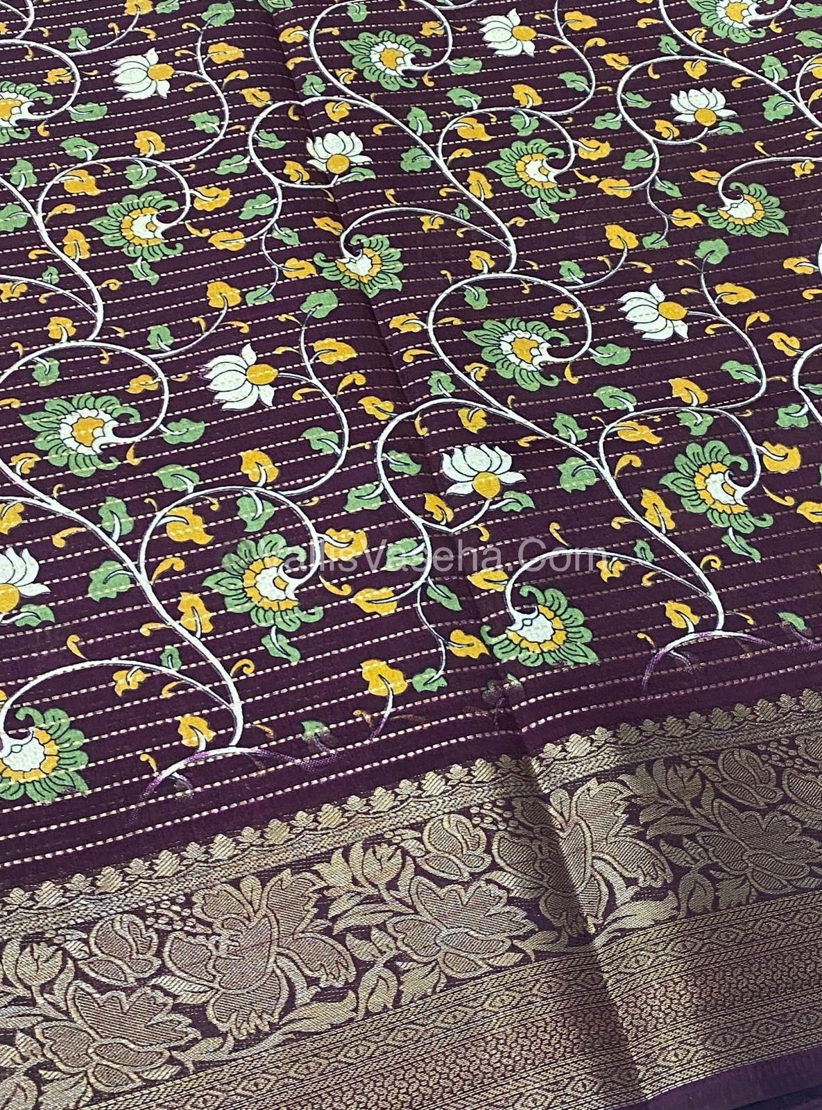 Semi Binny Silk - Vaira Voosi Design and Leaf prints - VVSDS005