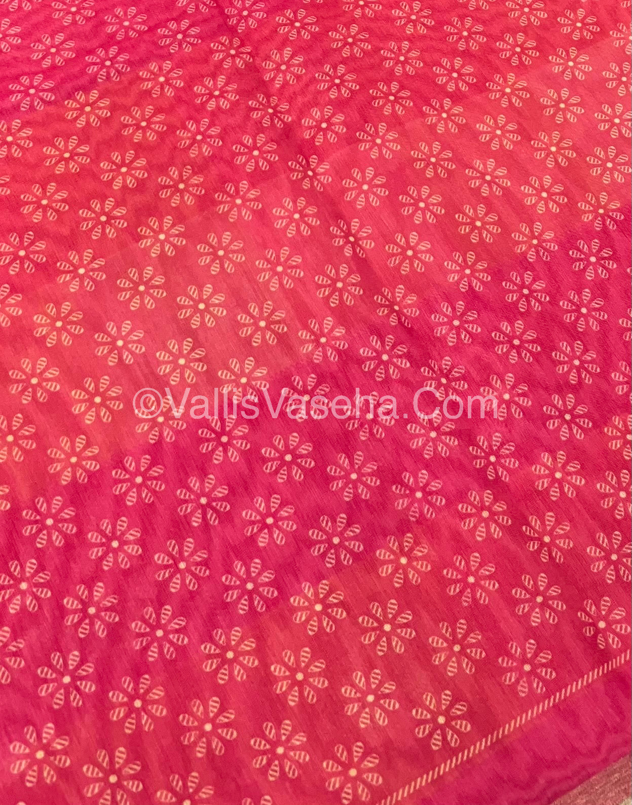 Semi Chanderi Saree - Pazhum Pazhamum checks - VVSCS004