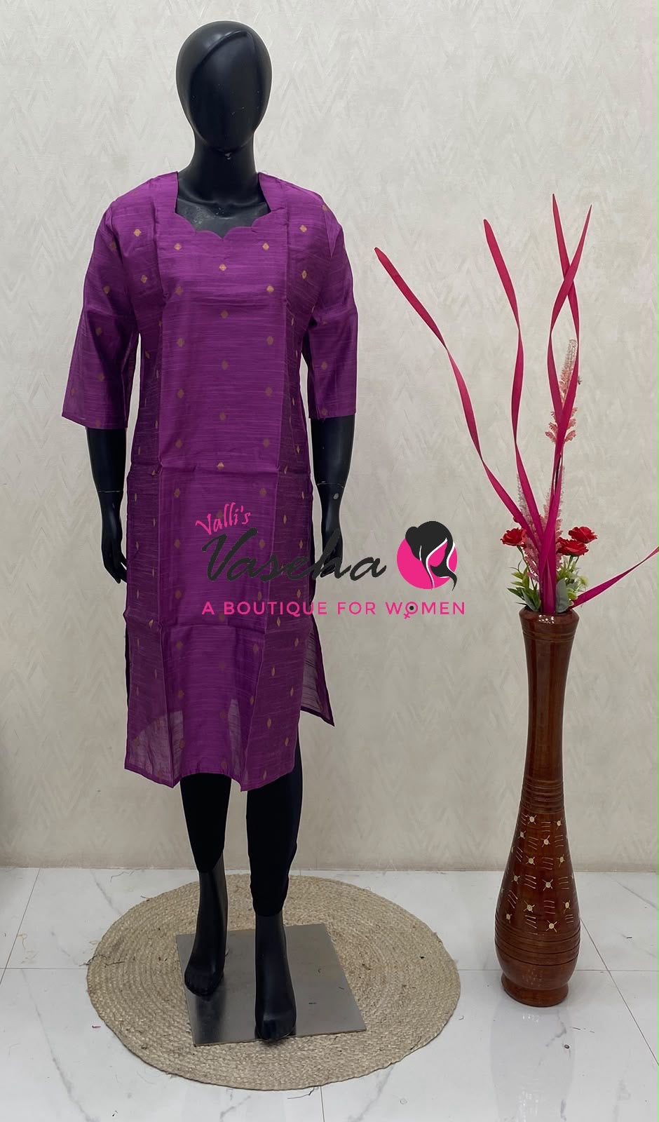 Ready Made - Semi Raw Silk - Kurti - VVSRK003