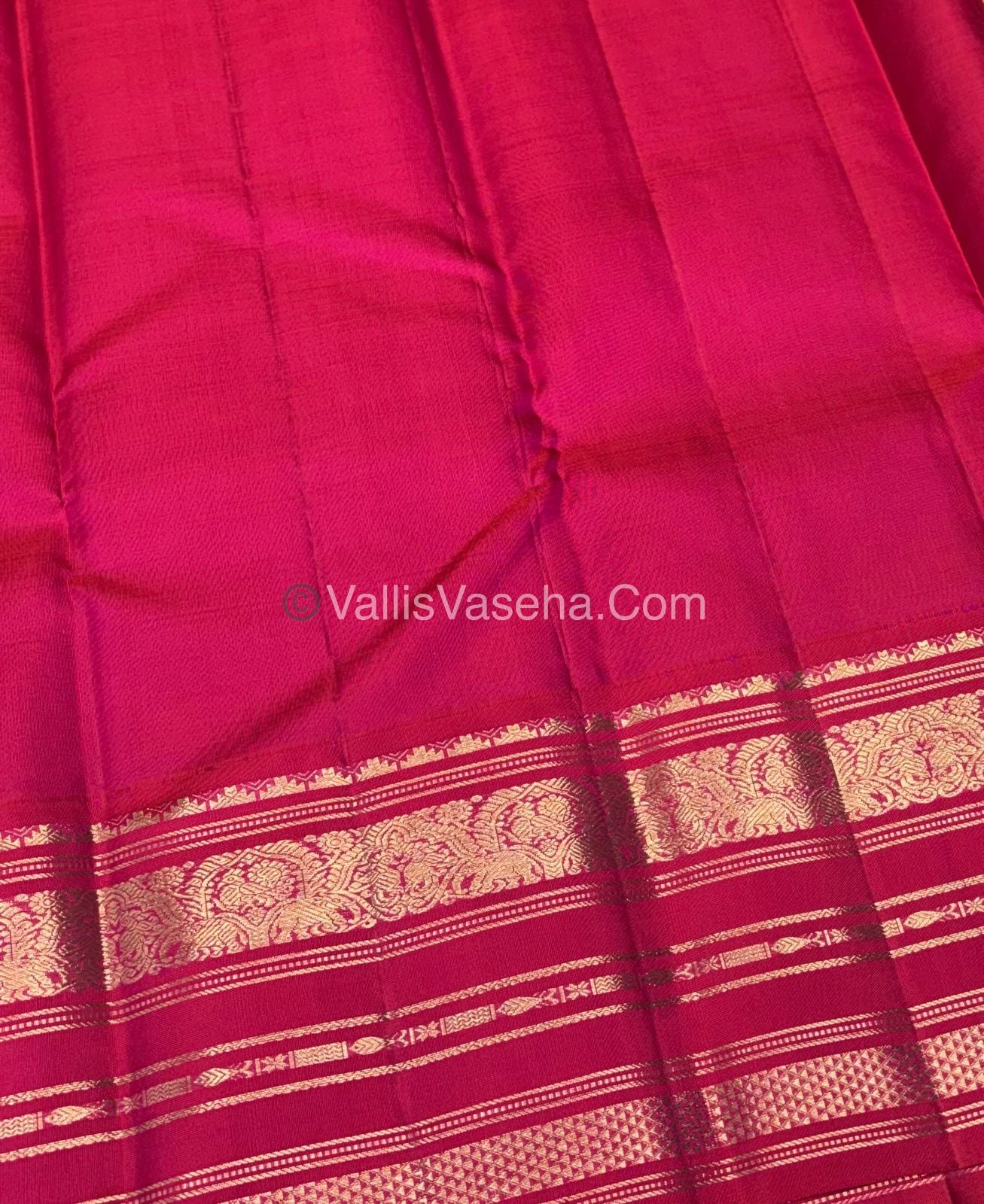 Pure Vintage Korvai Kanchipuram Silk Saree - Yellow & Pink Combo - VVPS032