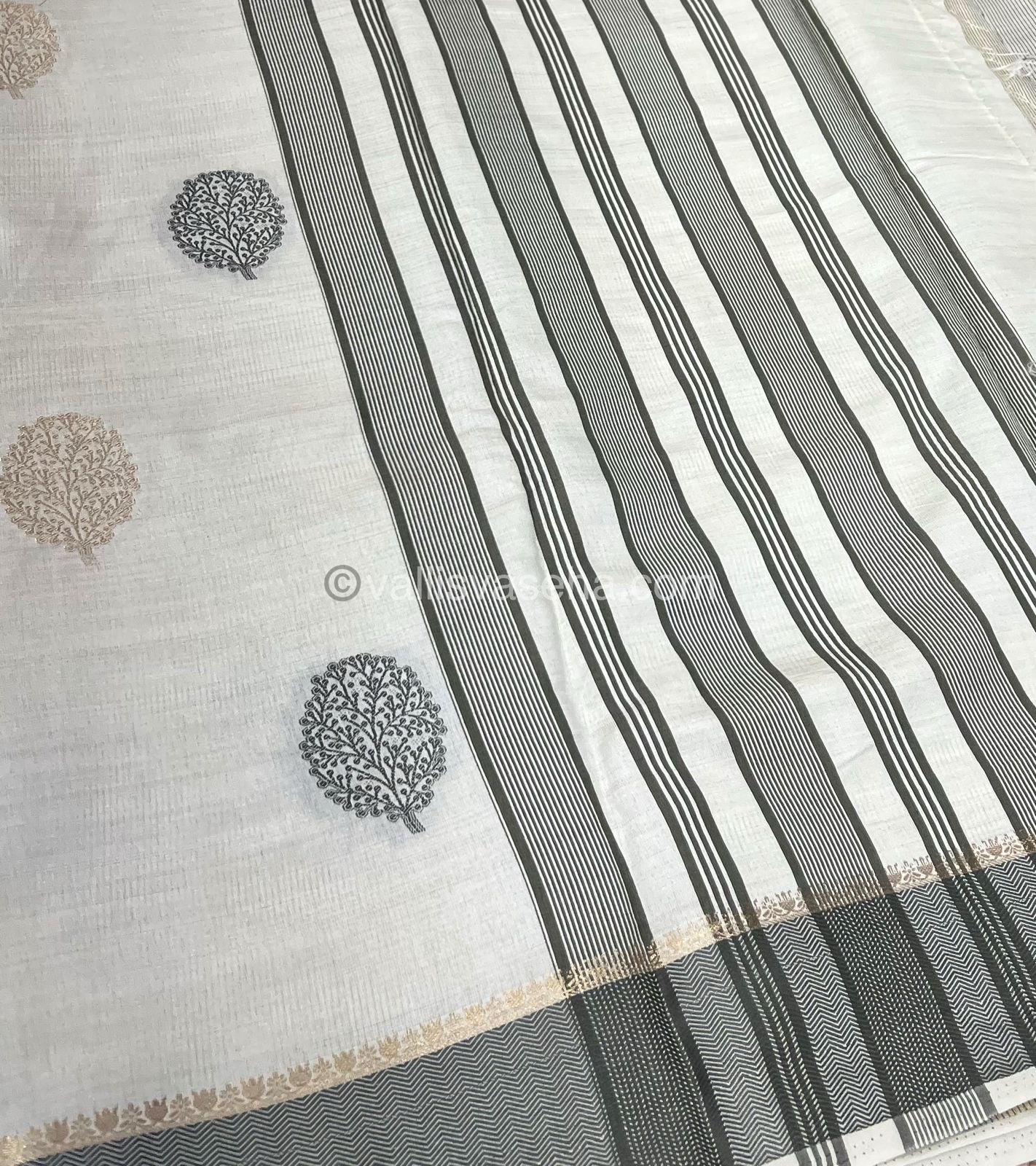 Semi Tussar Silk Saree - Cream shade - VVSTS009