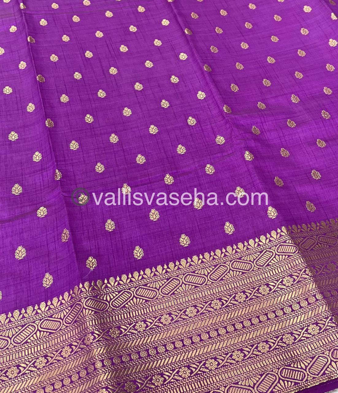 Semi Tussar Silk Saree - Purple Shade - VVSTS008