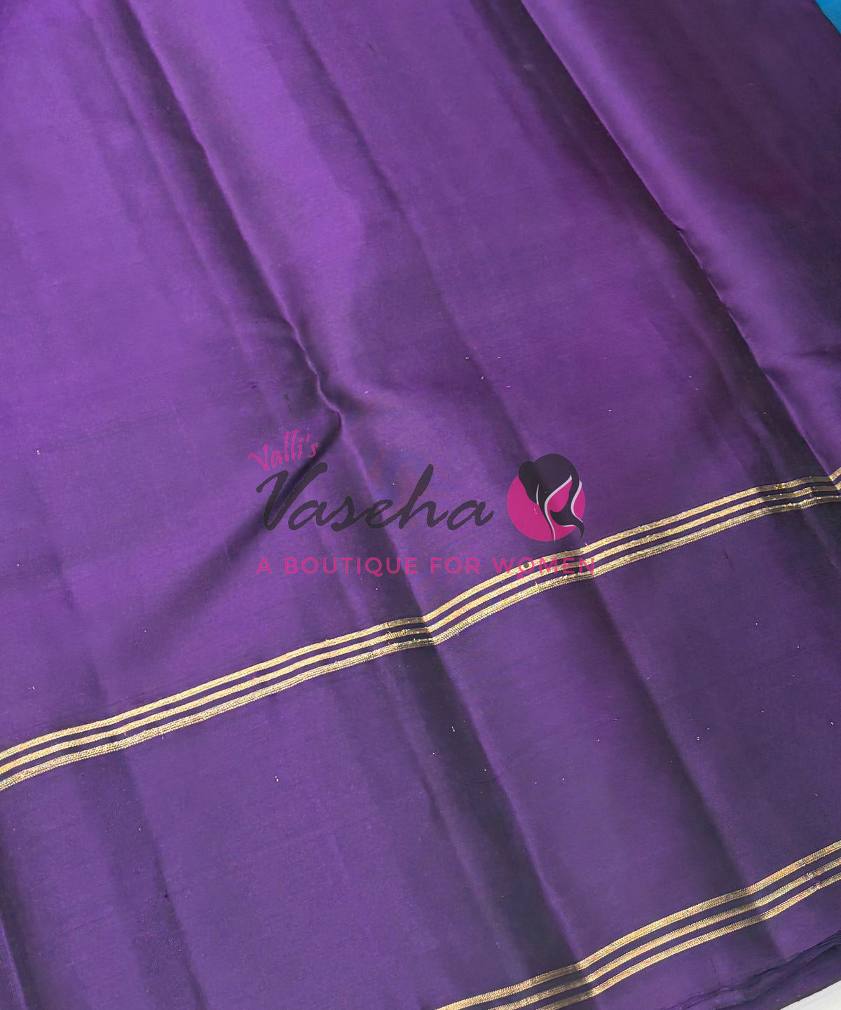 Half Mix - Pure Soft Silk Saree - Long Retta Petta Border with Butta - VVPSS105