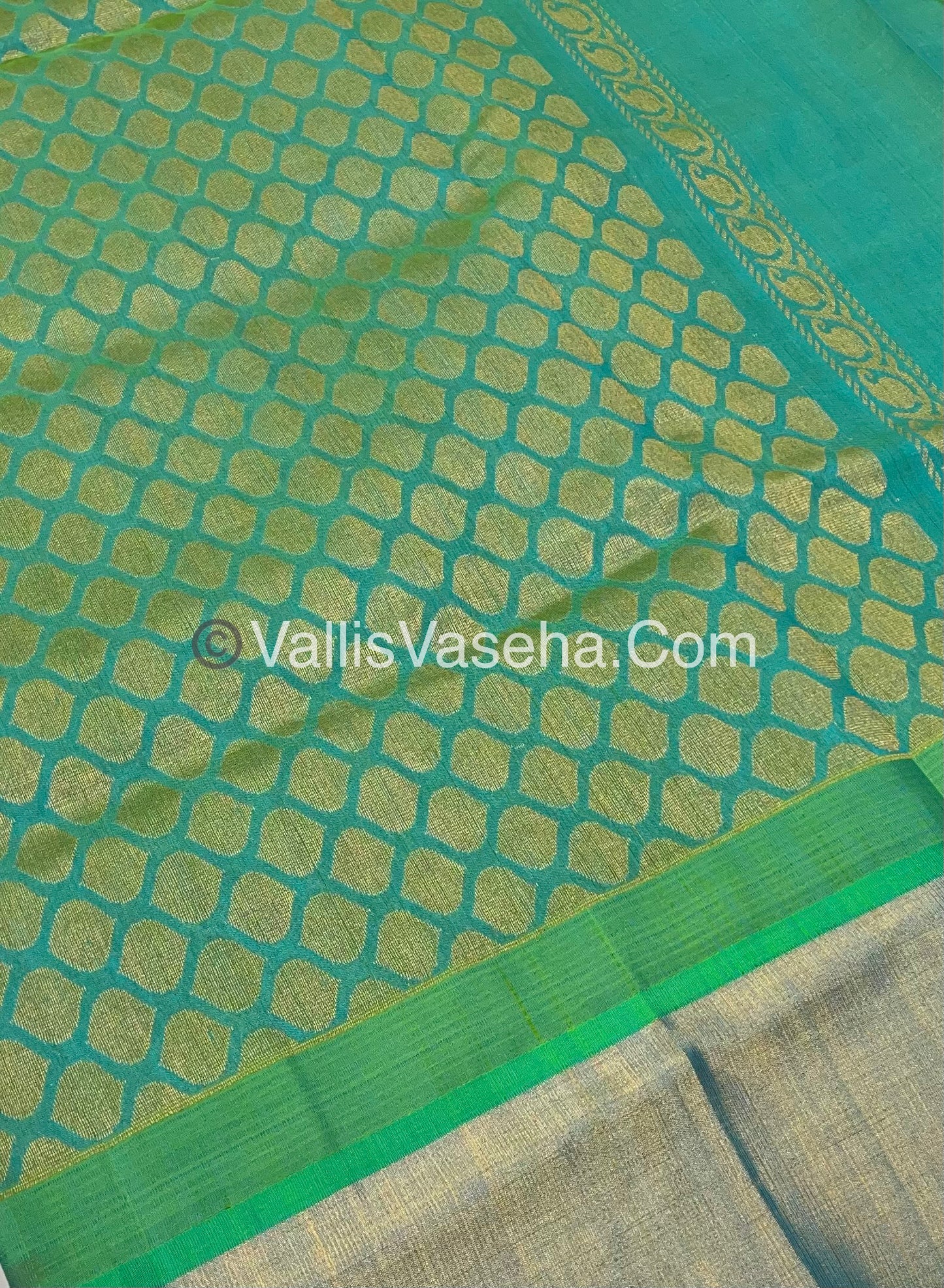 Pure Korvai Silk Cotton Saree - Temple border - VVKSC001