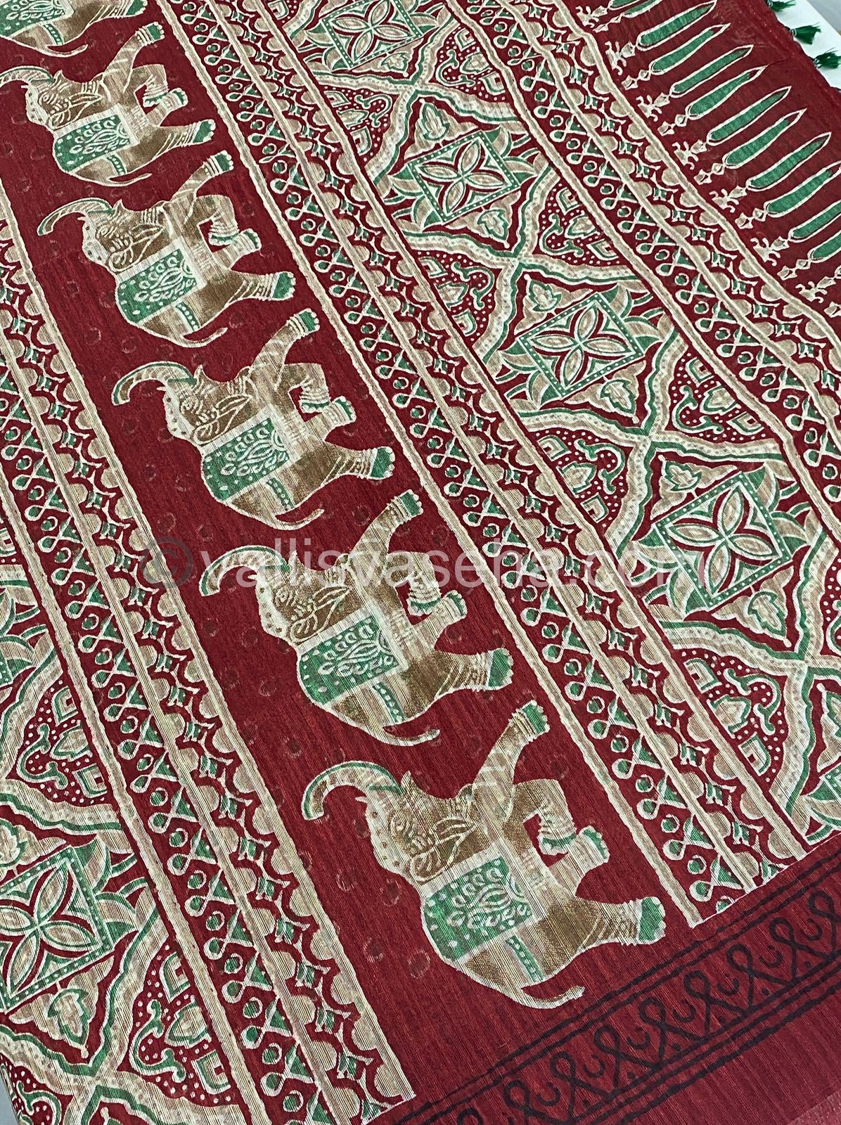 Jute Mixed Cotton Saree | VVJCS001