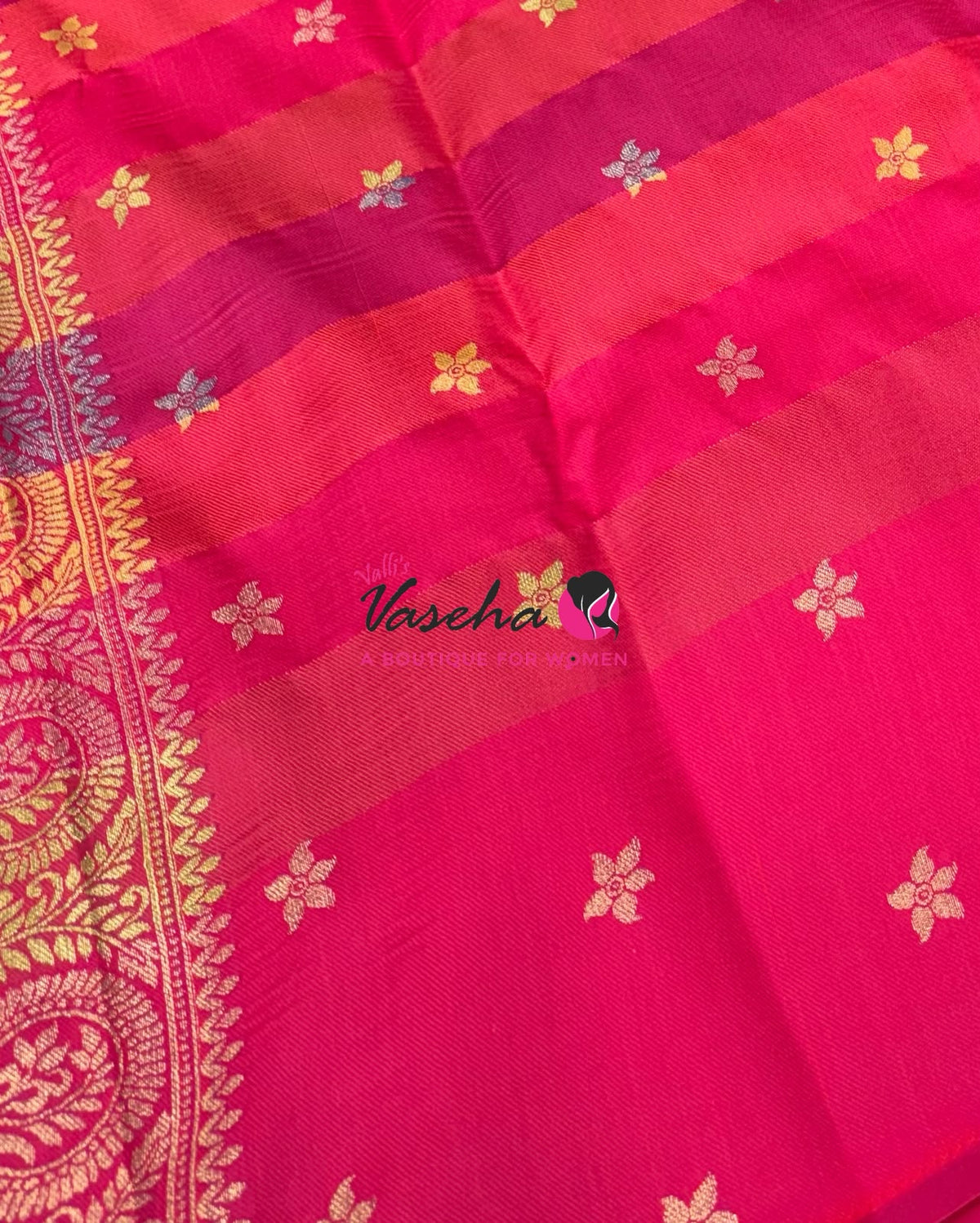 Semi Soft Silk - Madras Checks Pattern - Pink Shade - VVSSS042