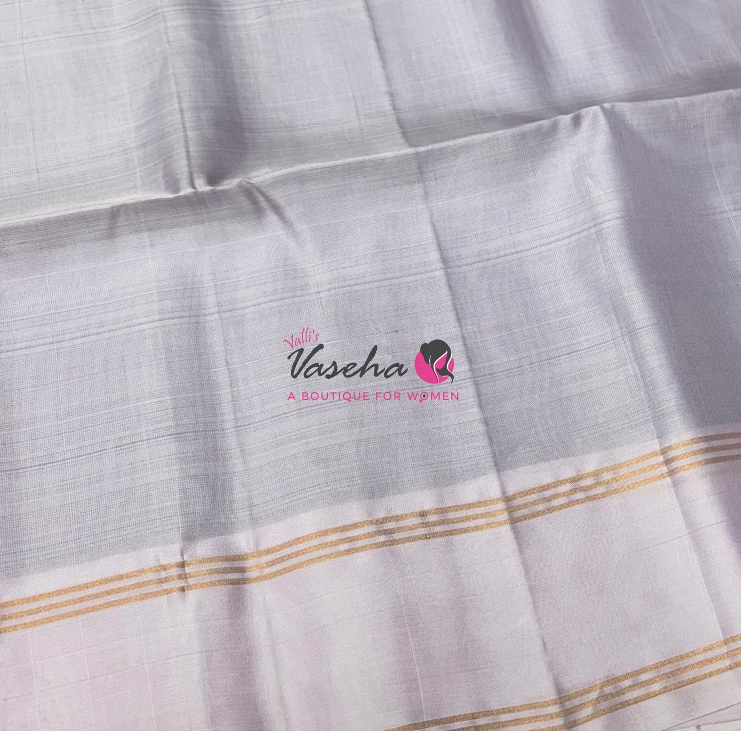 Pure Soft Silk Saree - (1.75 Warp) Kolam Design - Shade Of Lavender & Cream Shade - VVPSS074