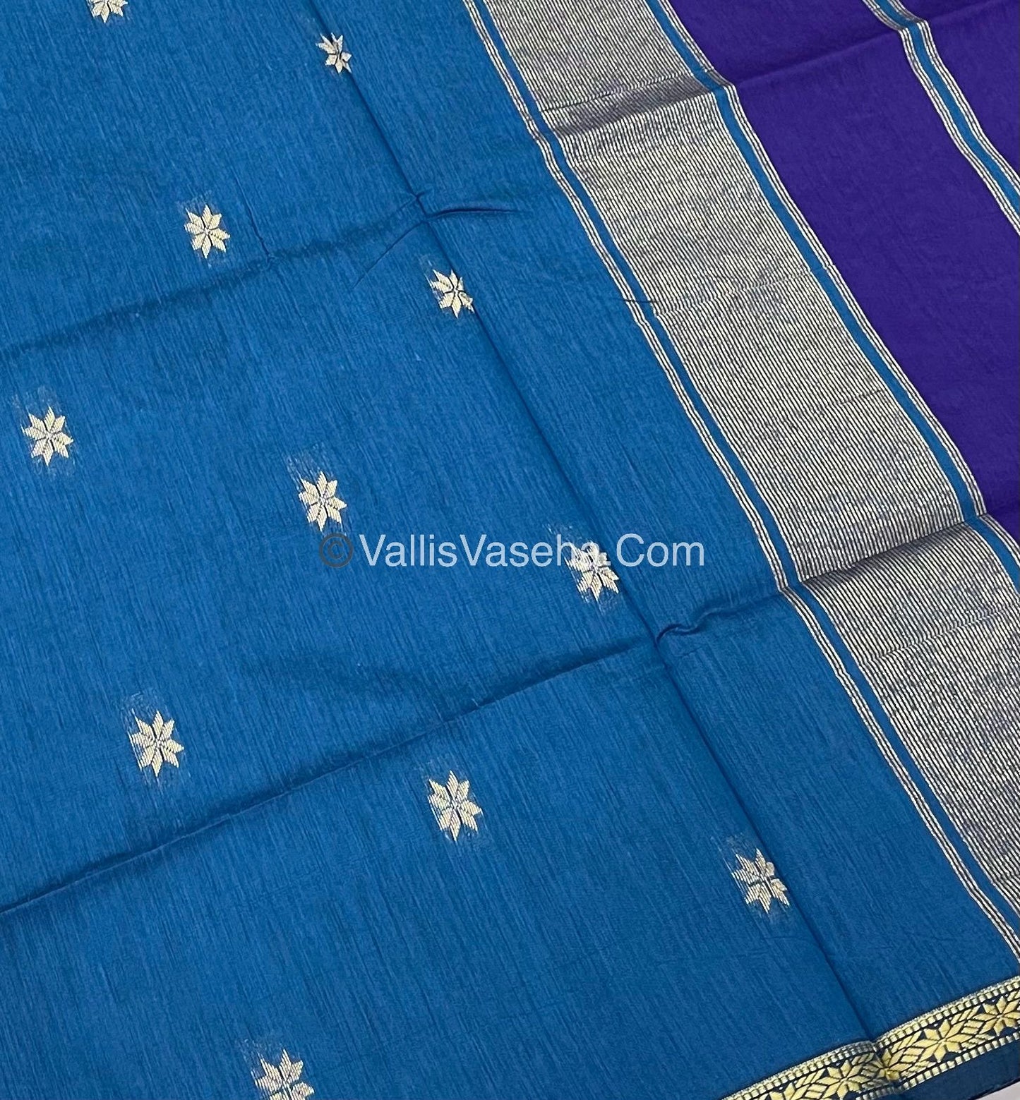 Semi Maheshwari Silk Cotton Saree - VVMSC002