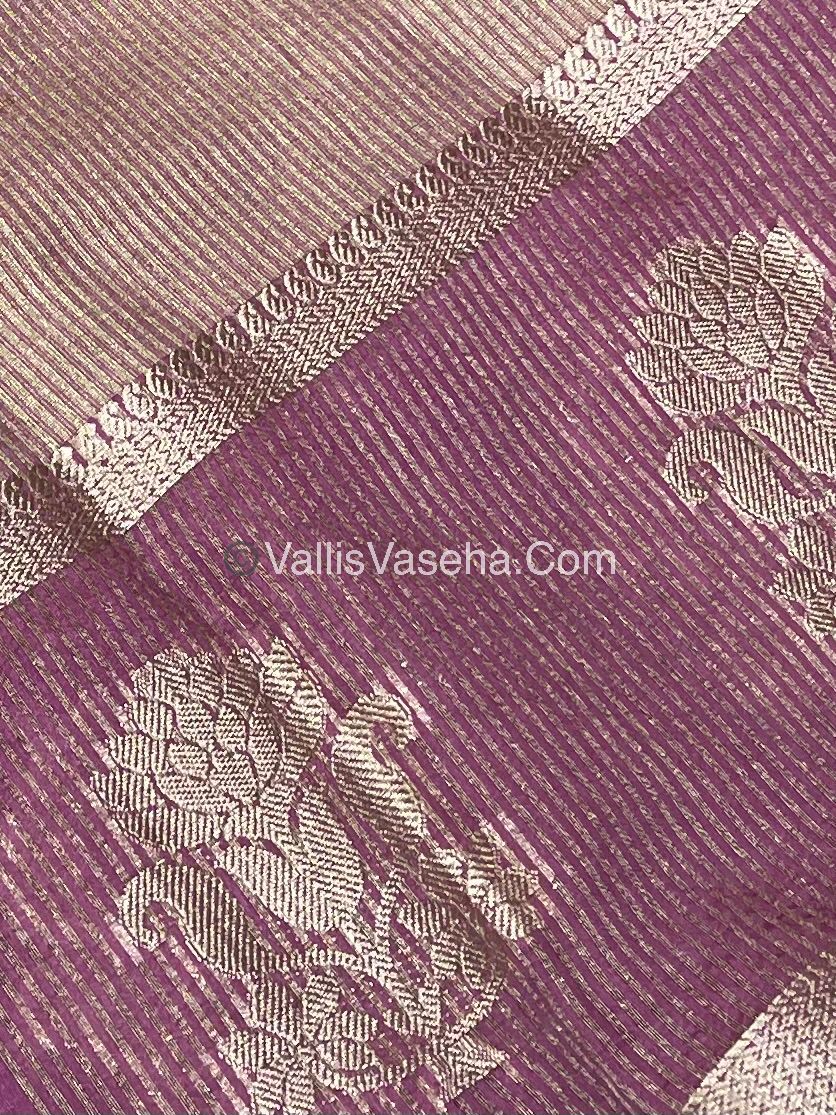 Semi Tissue Tussar Silk - Onion Pink Shade - VVSTS043