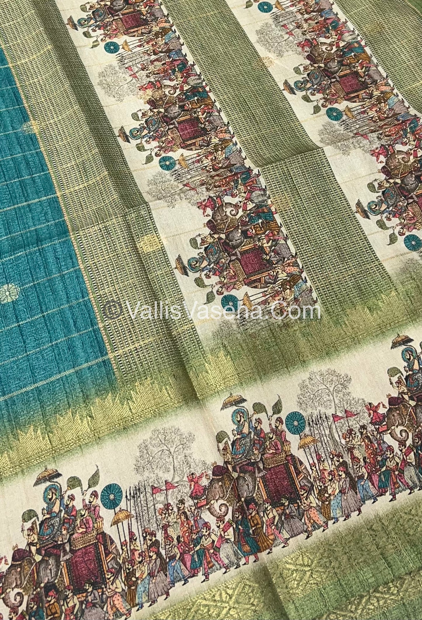 Semi Chanderi Saree - checks pattern - VVSCS004