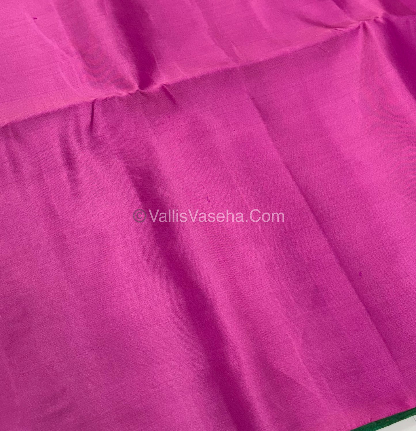 Pure Soft Silk Saree - Border Less - Green & Pink Combo - VVPSS070
