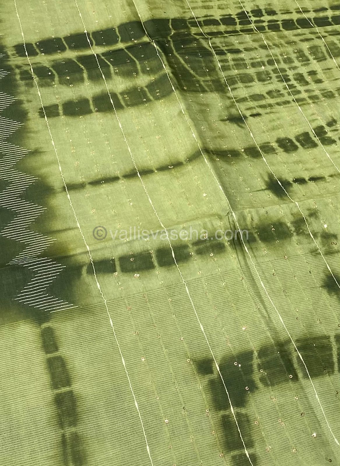 Bhagalpuri Silk - Green with Green - VVBS003